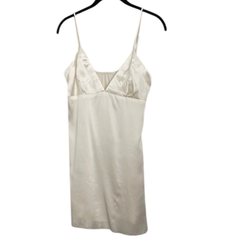 Elegant Cream Silky Slip Dress